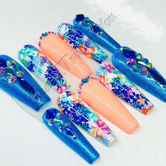 GOD WILL - LONG BALLERINA PRESS ON NAILS - Picture 1 of 12